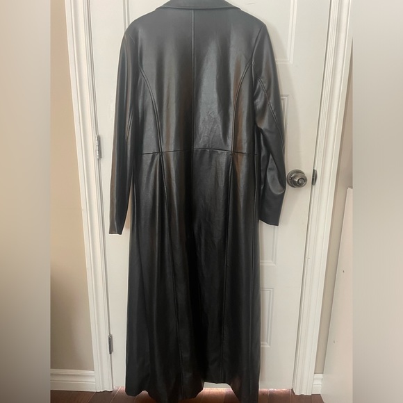Ricki’s long black faux leather jacket - Picture 2 of 4
